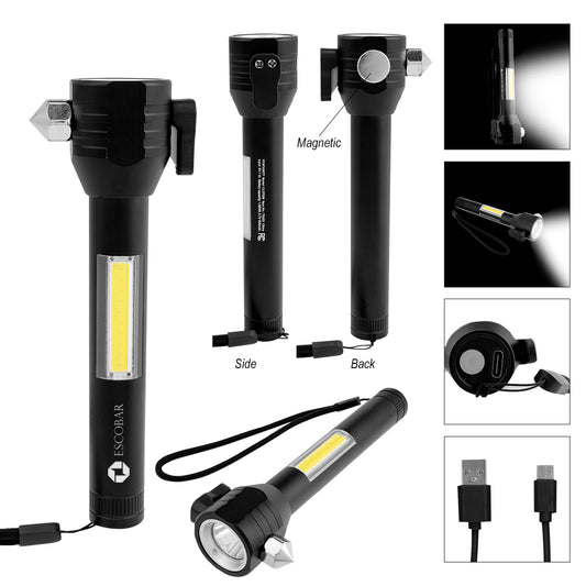 Custom logo Safety Tool With Rechargeable COB Flashlight 2.0