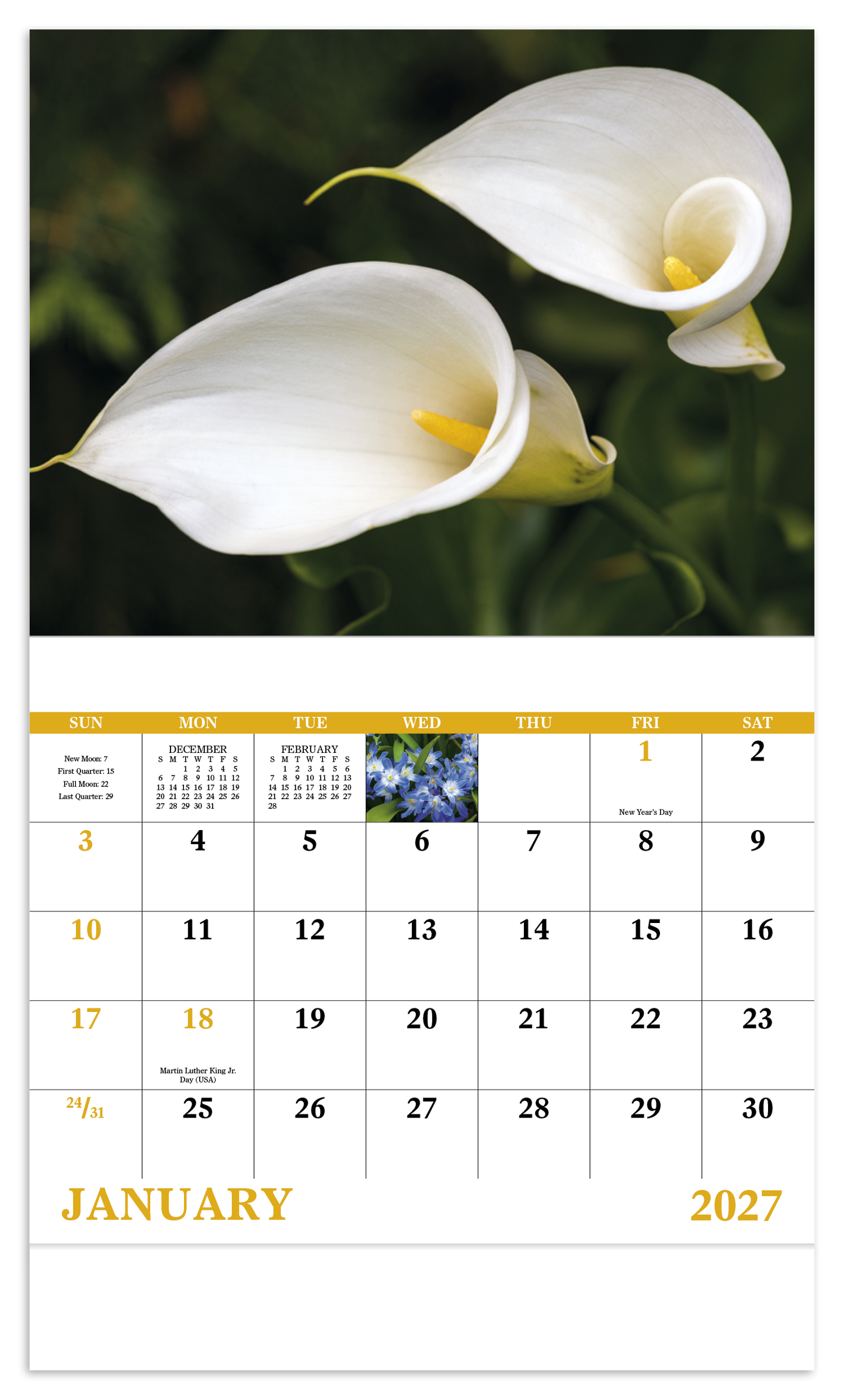Flowers - Stapled Calendar