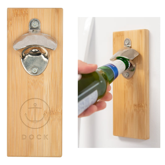 Custom logo Bamboo Wall Mounted Bottle Opener