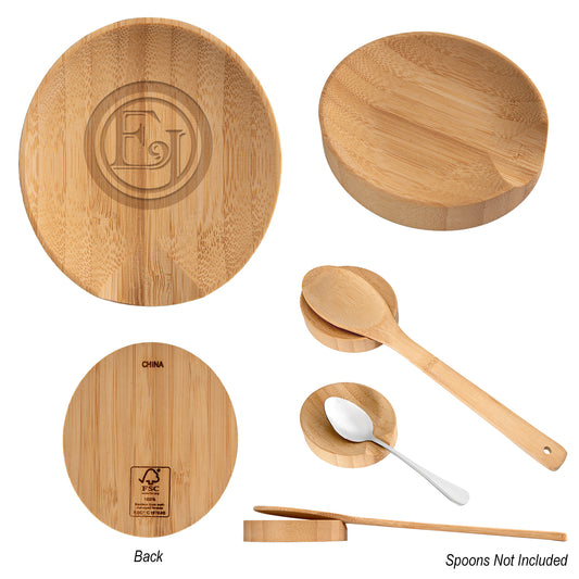 Custom logo Bamboo Spoon Rest