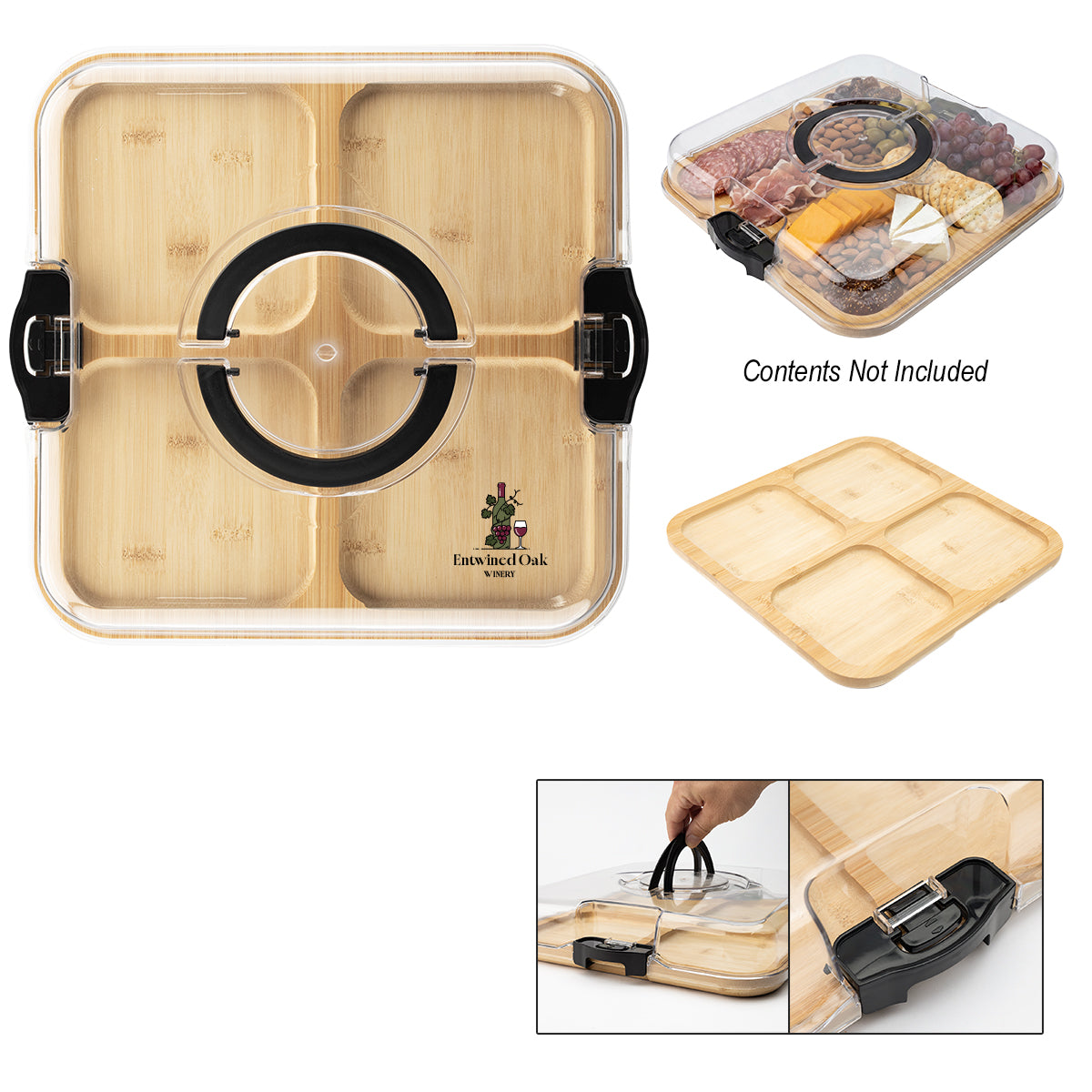 Custom logo Portable Charcuterie Board With Lid