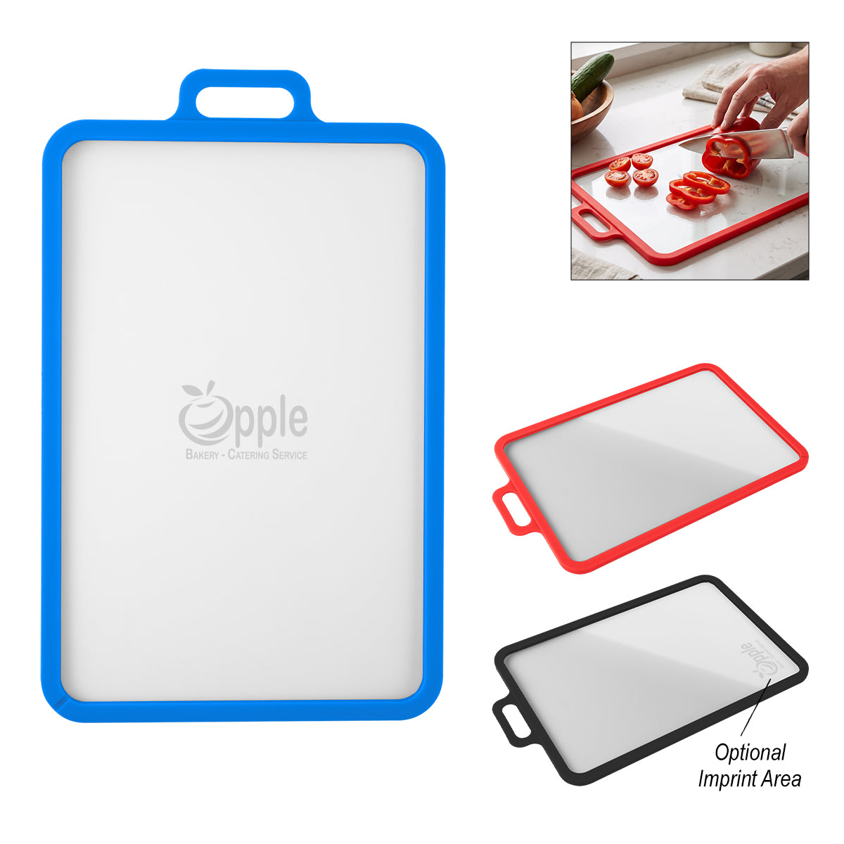 Custom logo Tempered Glass & Silicone Cutting Board