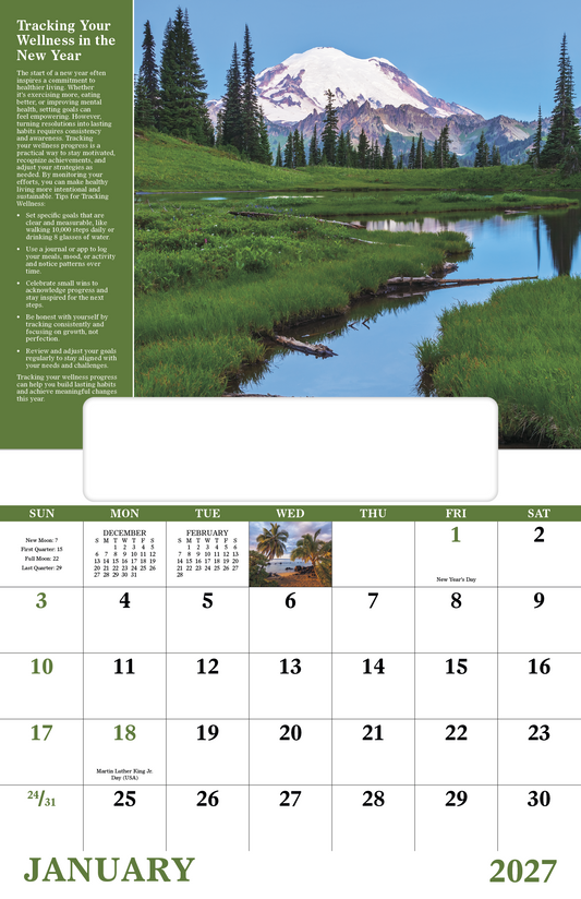 Custom logo Healthy Living - Window Calendar