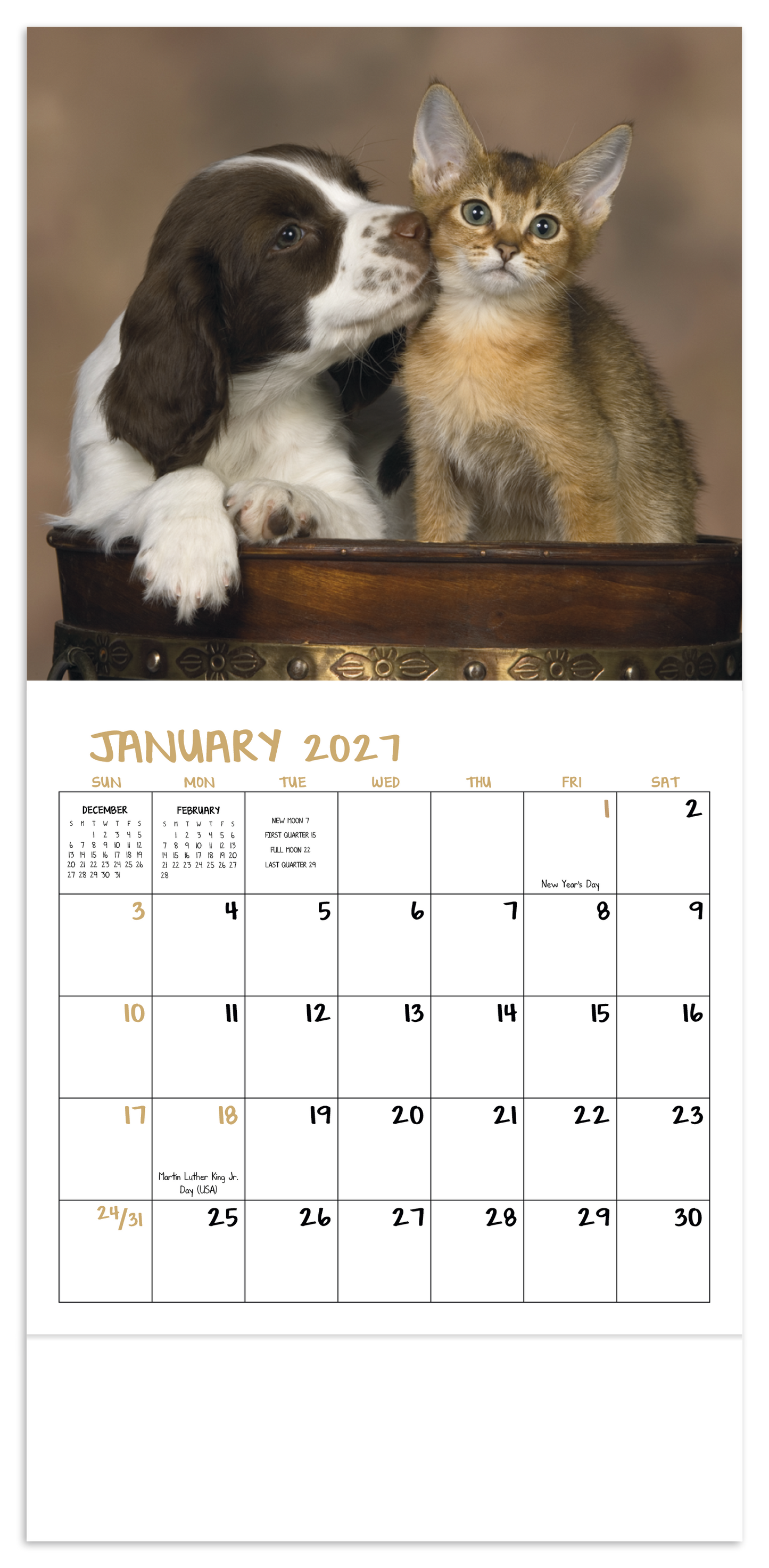 Puppies & Kittens - Mini Calendar