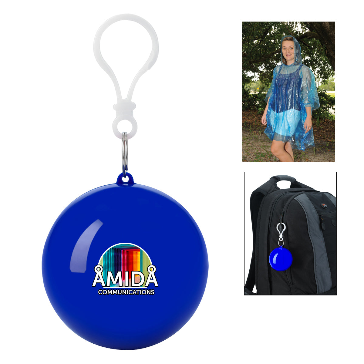 Custom logo Poncho Ball Key Chain
