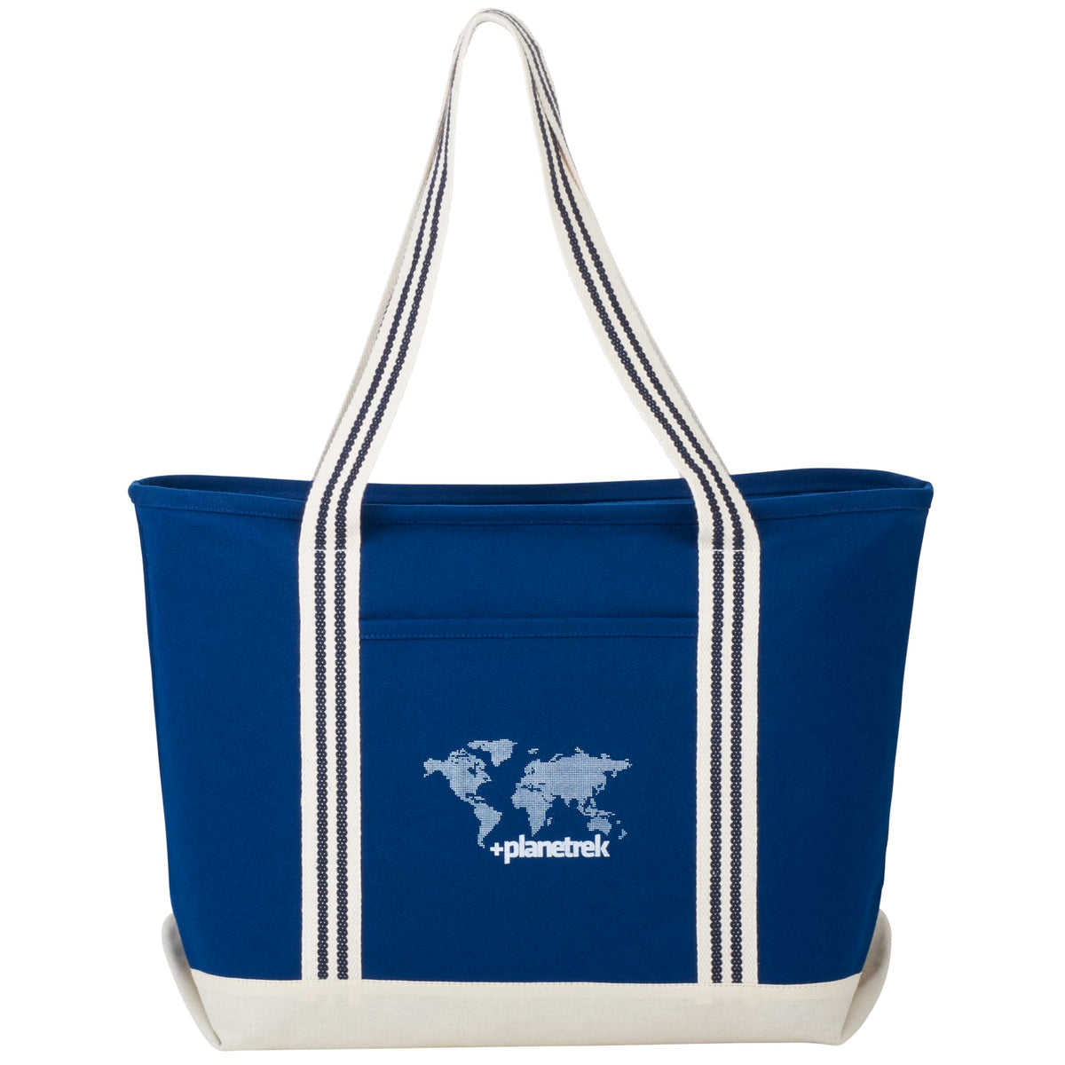 Custom logo Atlantic Stripe 20oz Cotton Zippered Tote