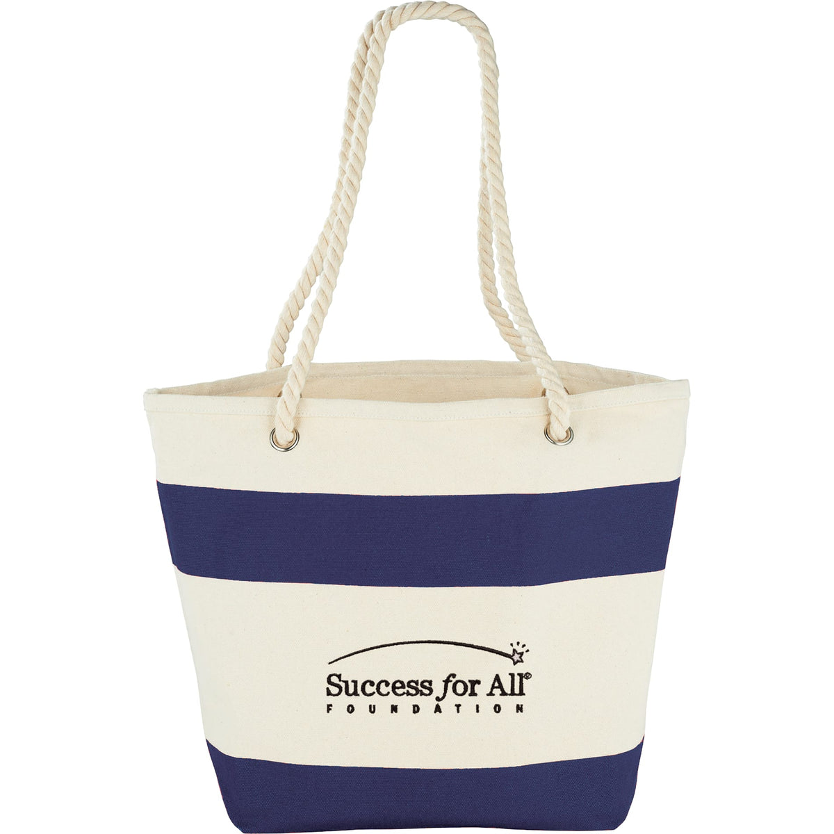 Custom logo Capri Stripes 12oz Cotton Canvas Shopper Tote