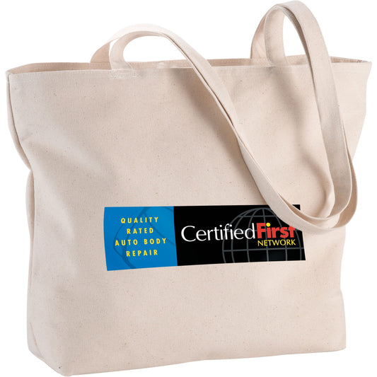 Custom logo Zippered 12oz Cotton Canvas Shopper Tote
