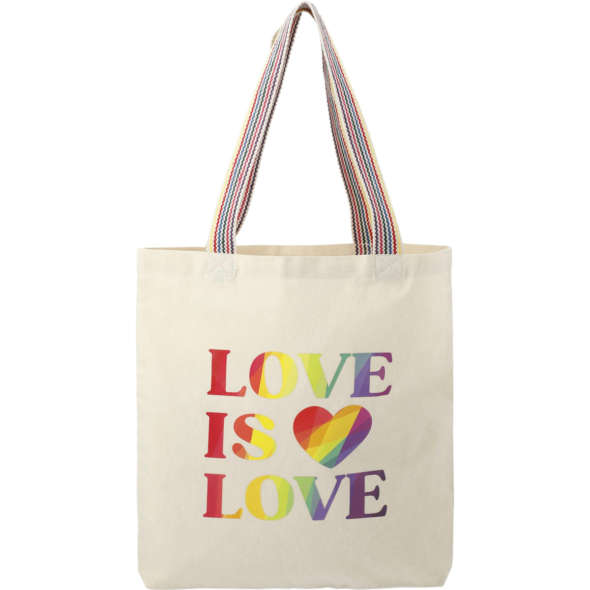 Custom logo Rainbow Recycled 6oz Cotton Convention Tote