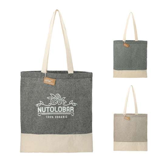 Custom logo Split Recycled 5oz Cotton Twill Convention Tote