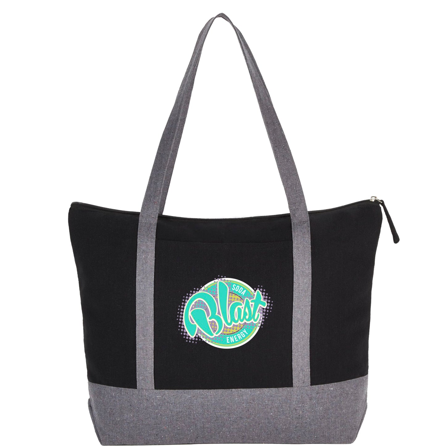 Custom logo Repose 10oz Recycled Cotton Zippered Tote