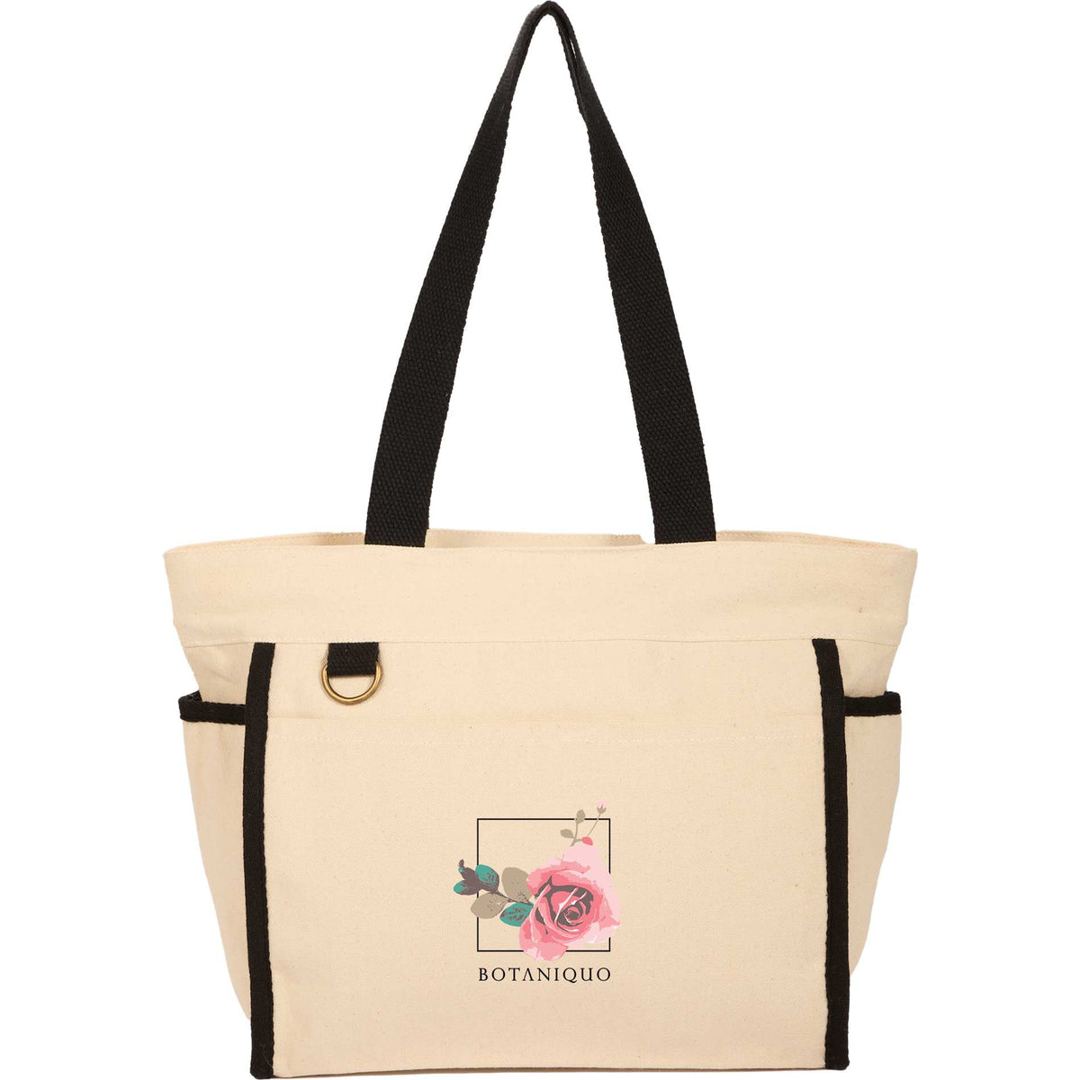Custom logo 10oz Organic Cotton Accent Tote