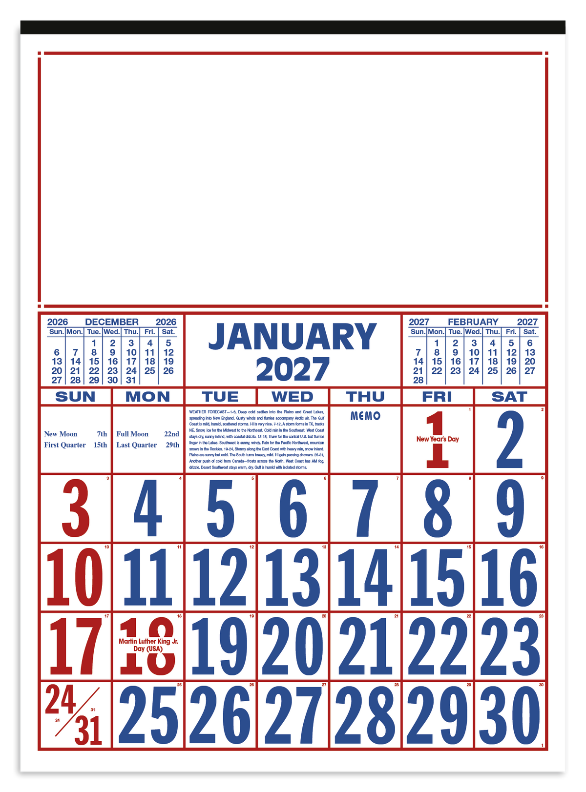 Custom logo Commercial 12-Sheet Calendar