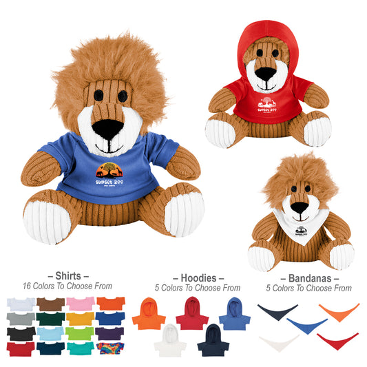 Custom logo 6" Rory Corduroy Lion
