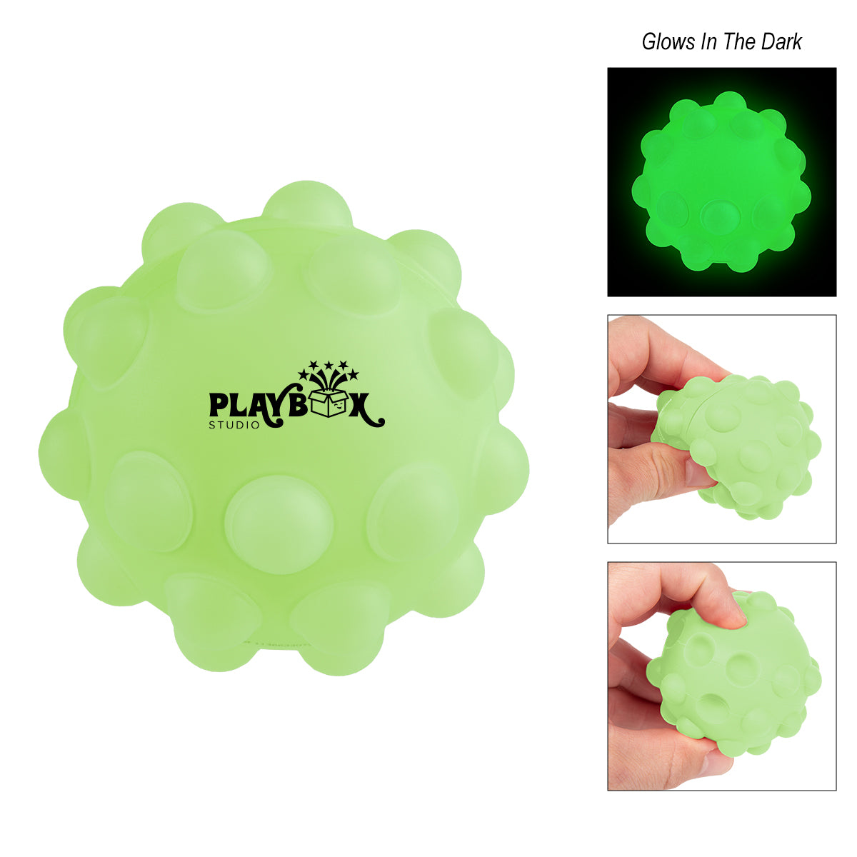 Custom logo Glow-In-The-Dark Push Pop Ball