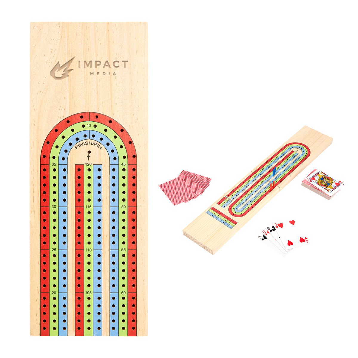 Custom logo 3-Track Travel Cribbage Game