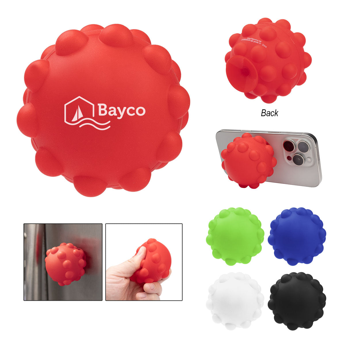 Custom logo Push Pop Recycled Squeeze Ball Phone Stand