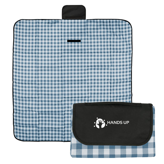 Custom logo Gingham Roll-Up Picnic Blanket