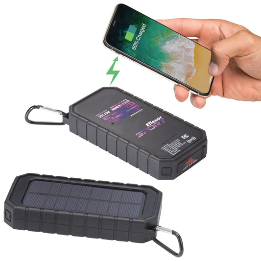 Custom logo High Sierra® IPX 5 Solar Fast Wireless Power Bank