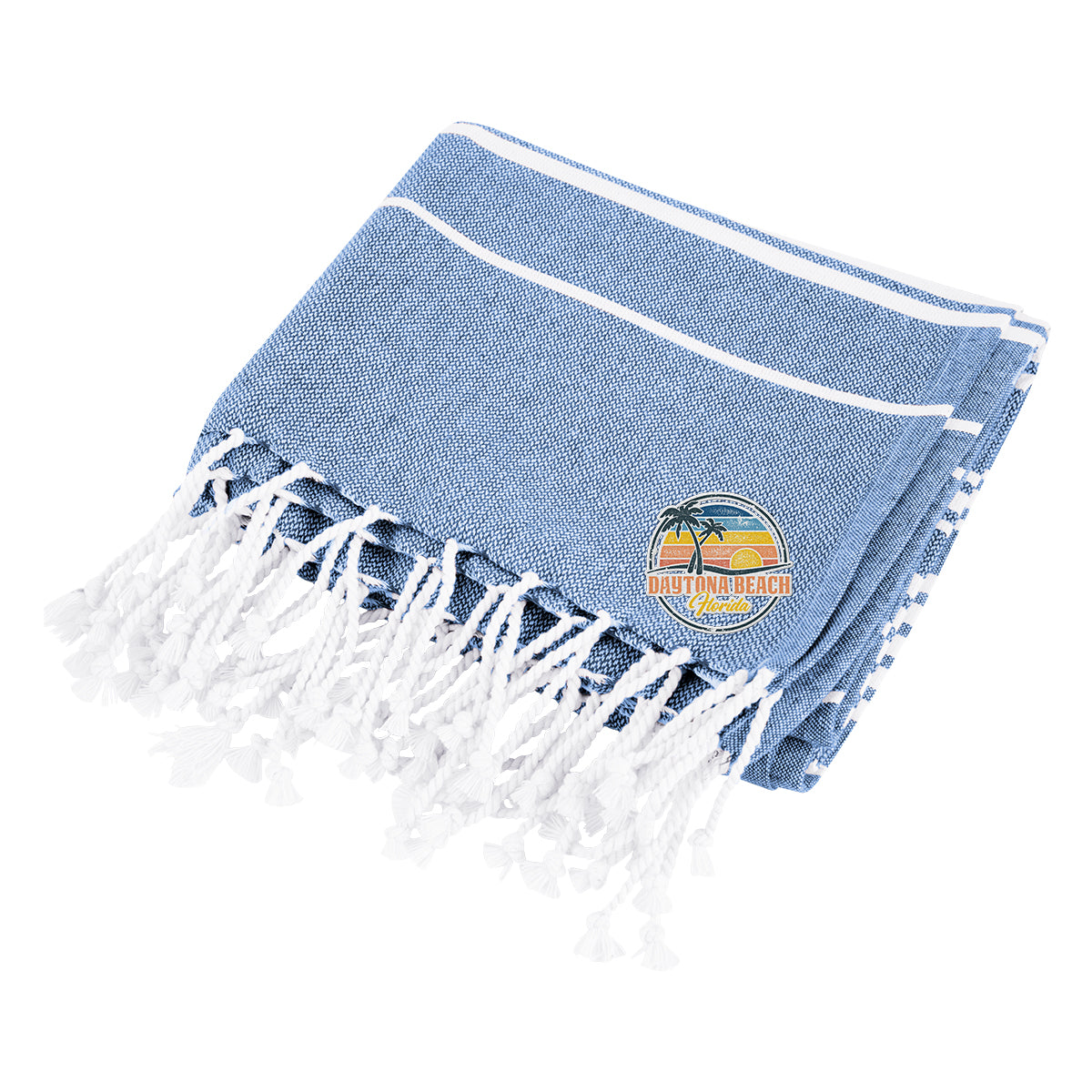 Custom logo Recycled Beach Blanket With Tassel Fringe