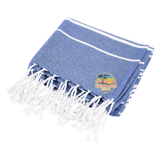 Custom logo Recycled Beach Blanket With Tassel Fringe