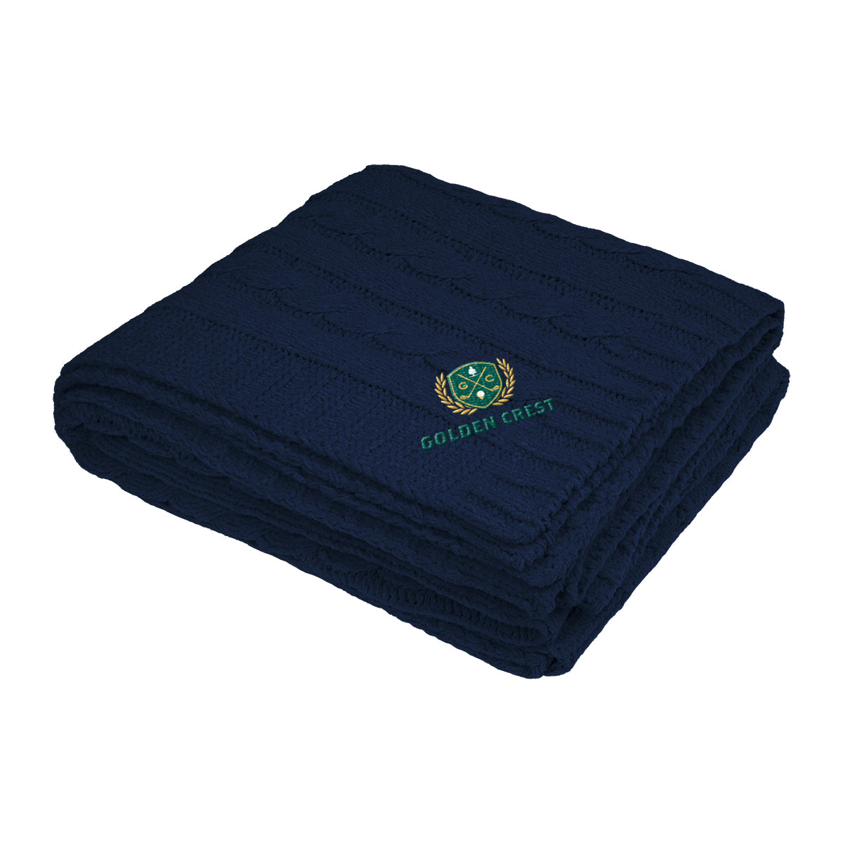 Custom logo Cable Knit rPET Chenille Blanket