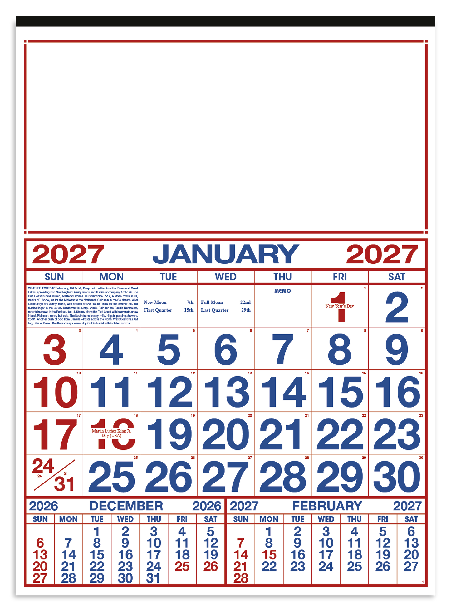 Commercial 12-Sheet Calendar