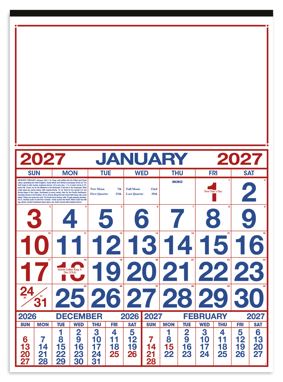Custom logo Commercial 12-Sheet Calendar