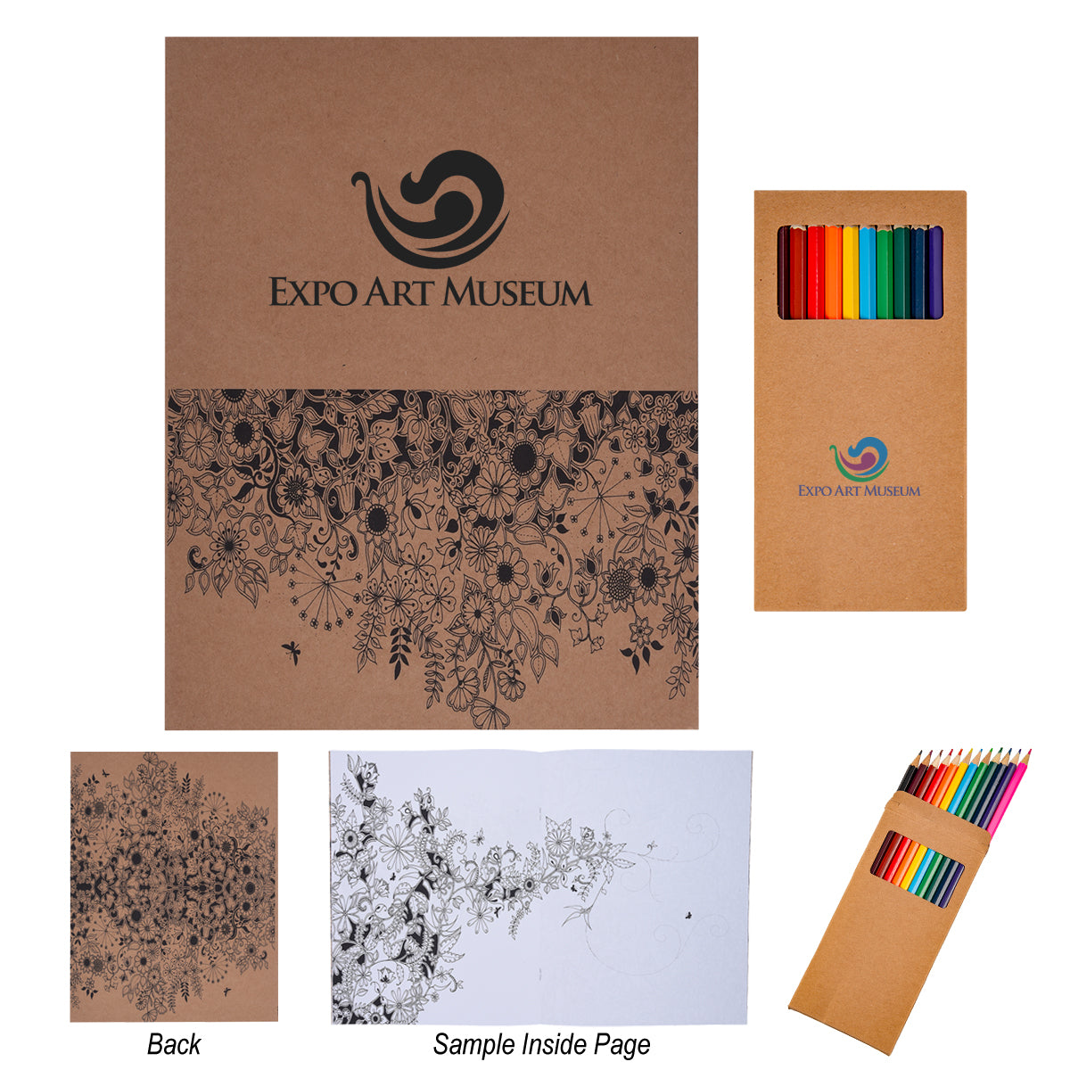 Custom logo Adult Coloring Book With Colored Pencils