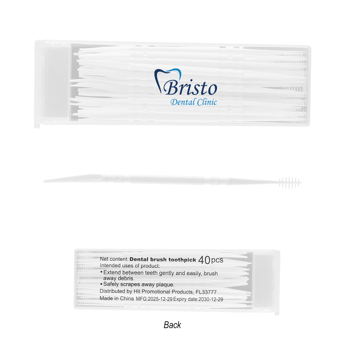 Custom logo Dual-Action Dental Picks In Travel Case