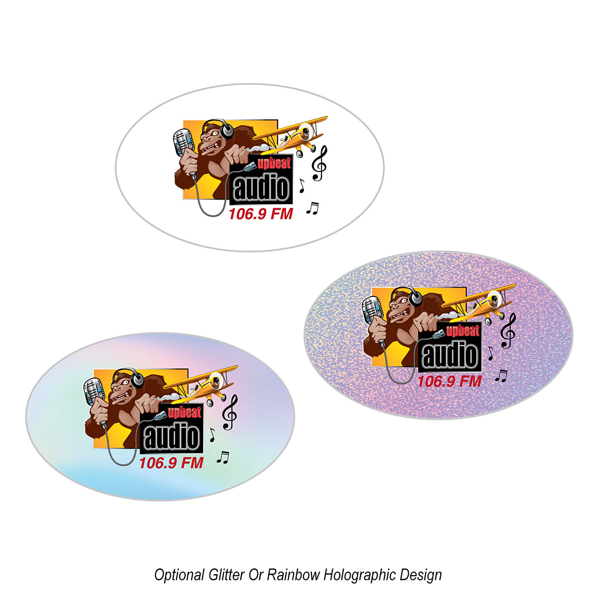 Custom logo Oval Sticker