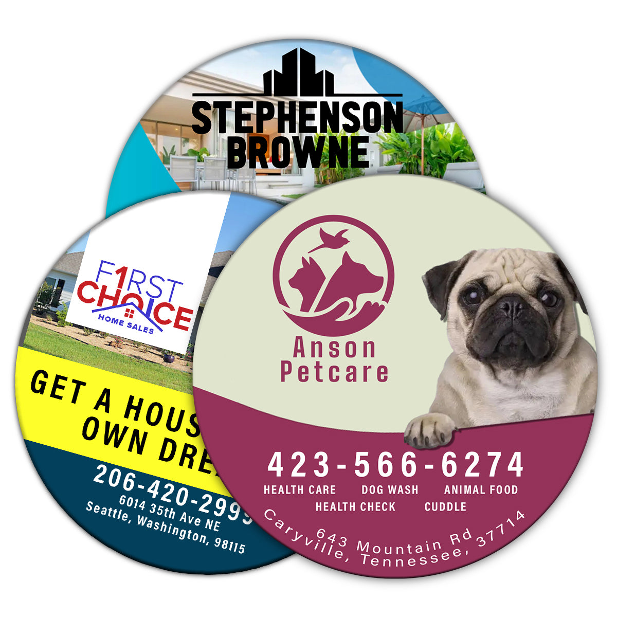 Custom logo 5" Circle Magnet