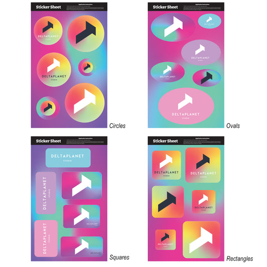 Custom logo Ultra Removable Sticker Sheet 11.5" x 7" Stock Shapes