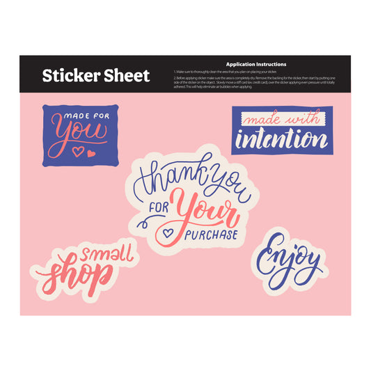 Custom logo Ultra Removable Sticker Sheet 5.5" x 7" Custom Shapes