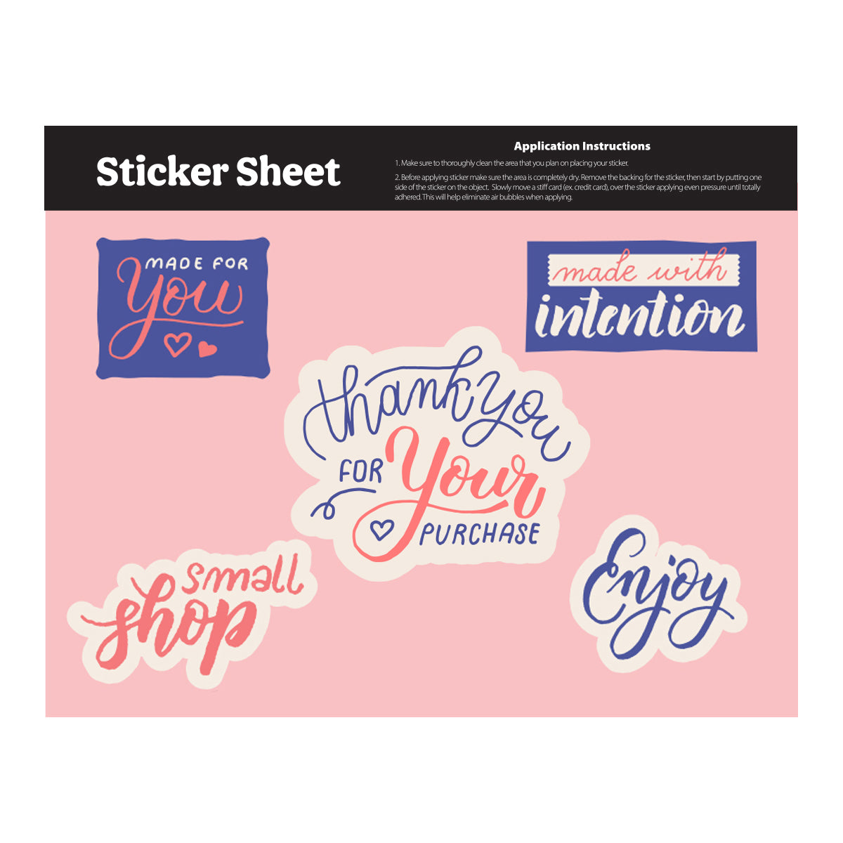 Custom logo Ultra Removable Sticker Sheet 5.5" x 7" Custom Shapes