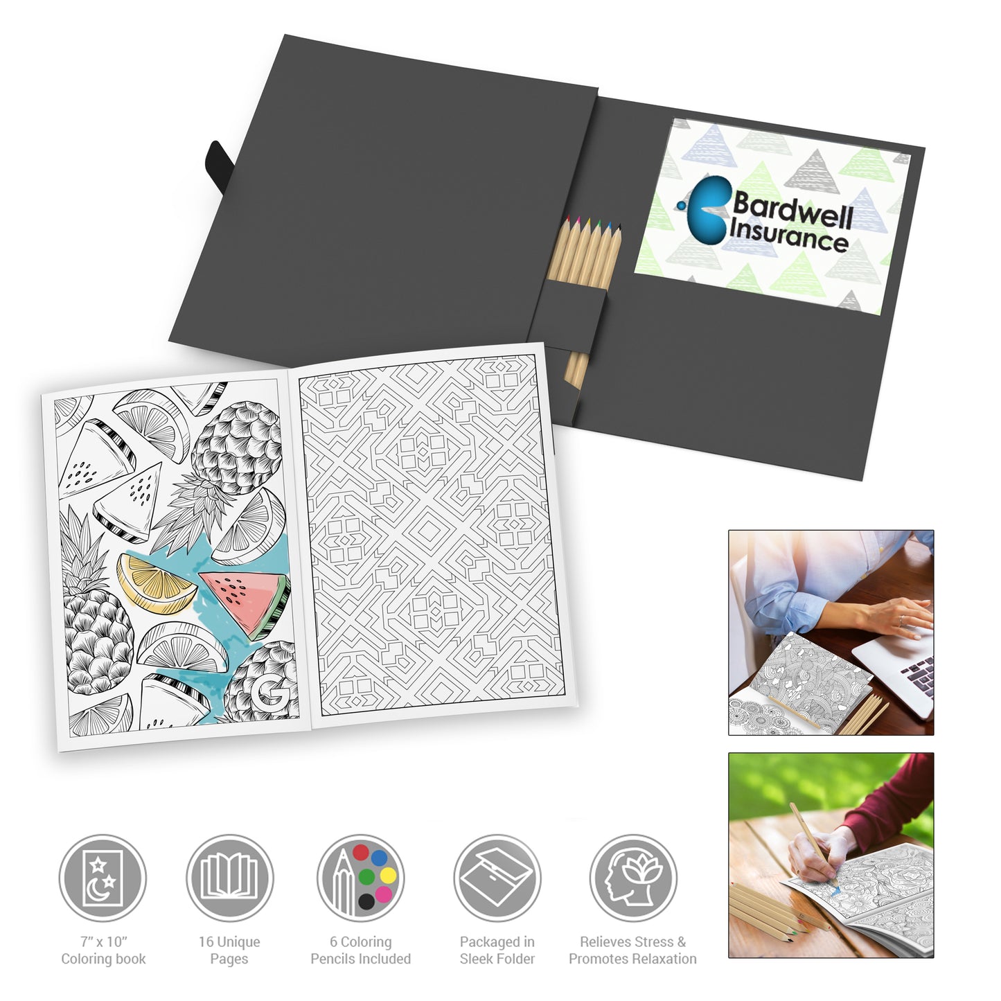 Custom logo Powerstick KolorKit Adult Coloring Book Kit