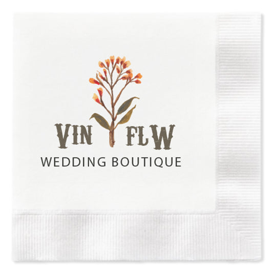 Custom logo Full Color 3 Ply Premium Coined Beverage Napkins