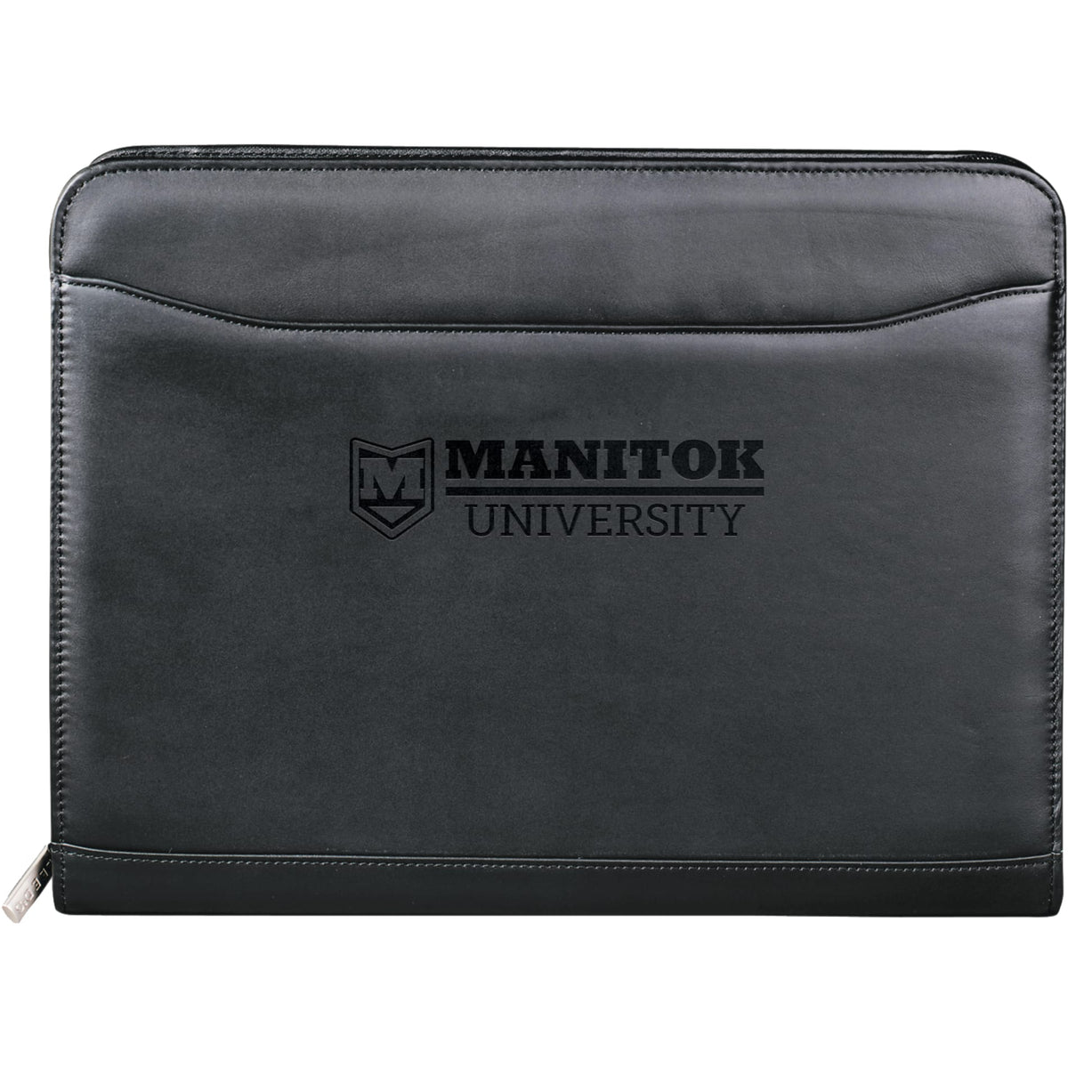 Custom logo FSC® Mix Millennium Leather Zippered Padfolio