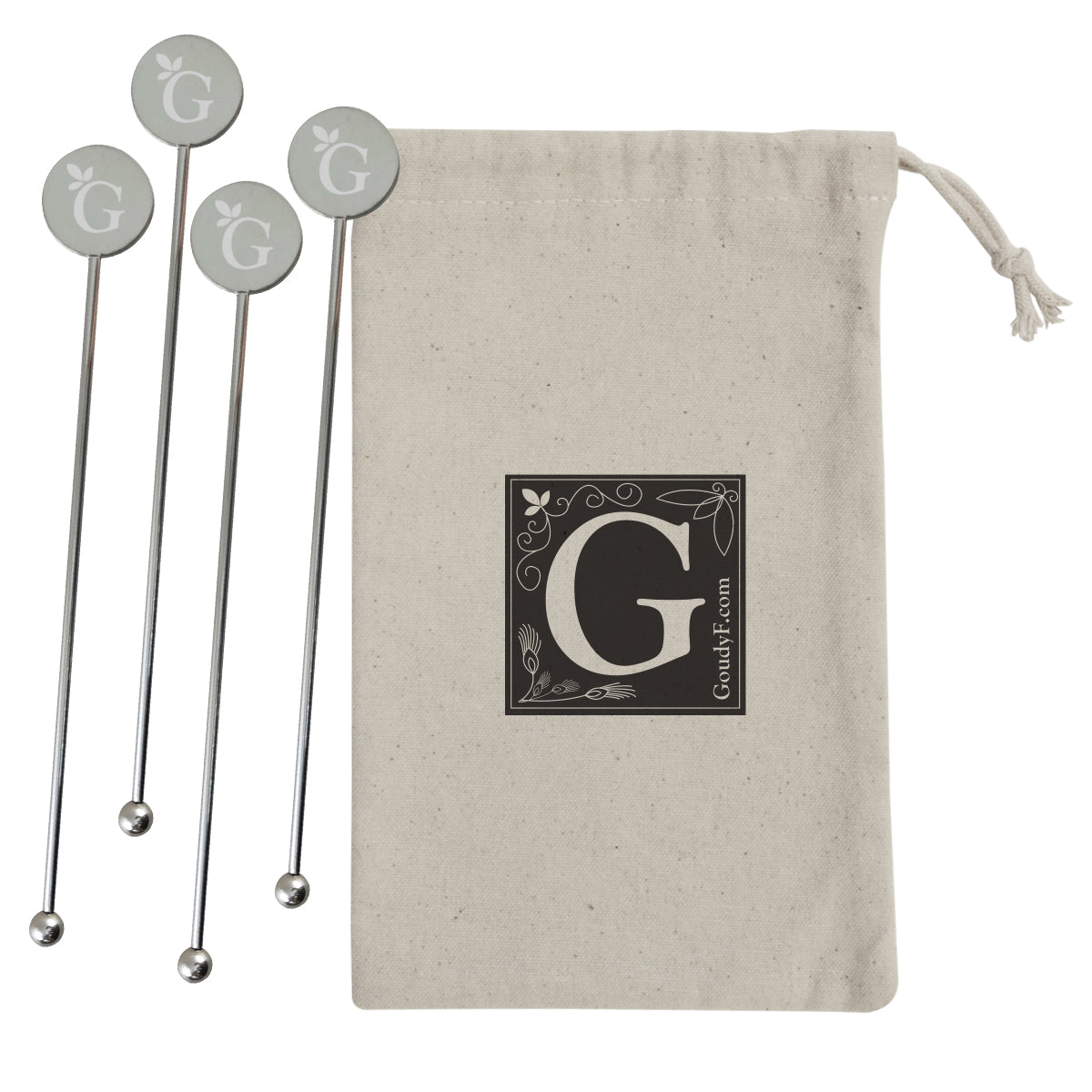 Custom logo Stainless Steel Cocktail Stirrers Set