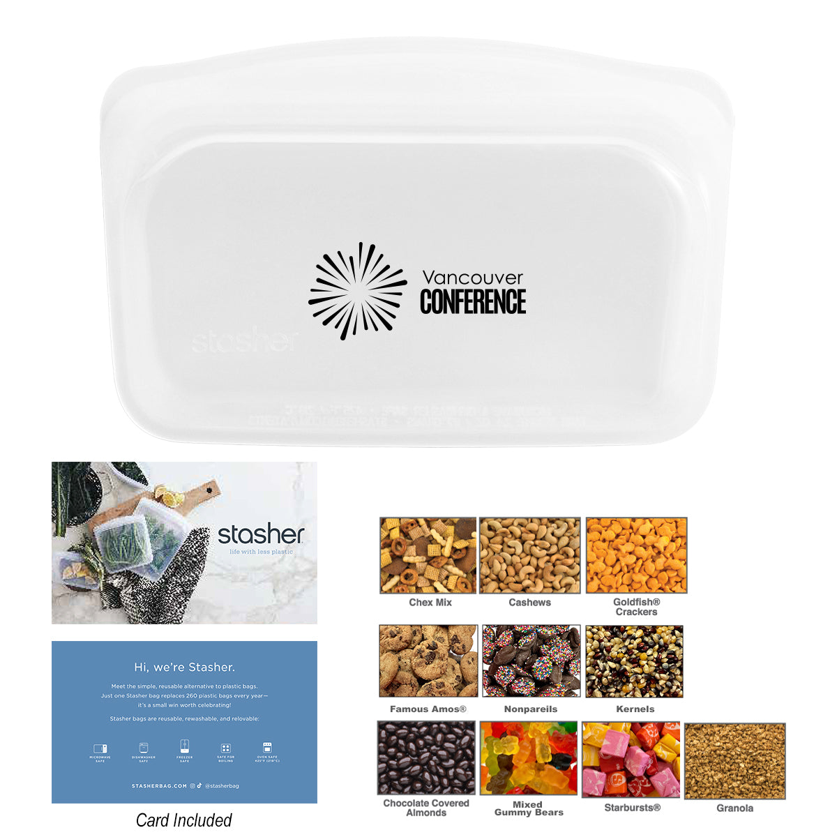 Custom logo Stasher® Snack Kit