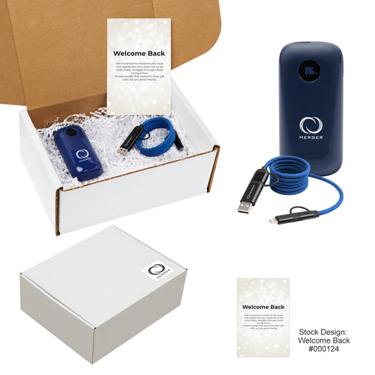 Custom logo 10,000 mAh Power Bank & Quick Charging Cable Gift Set
