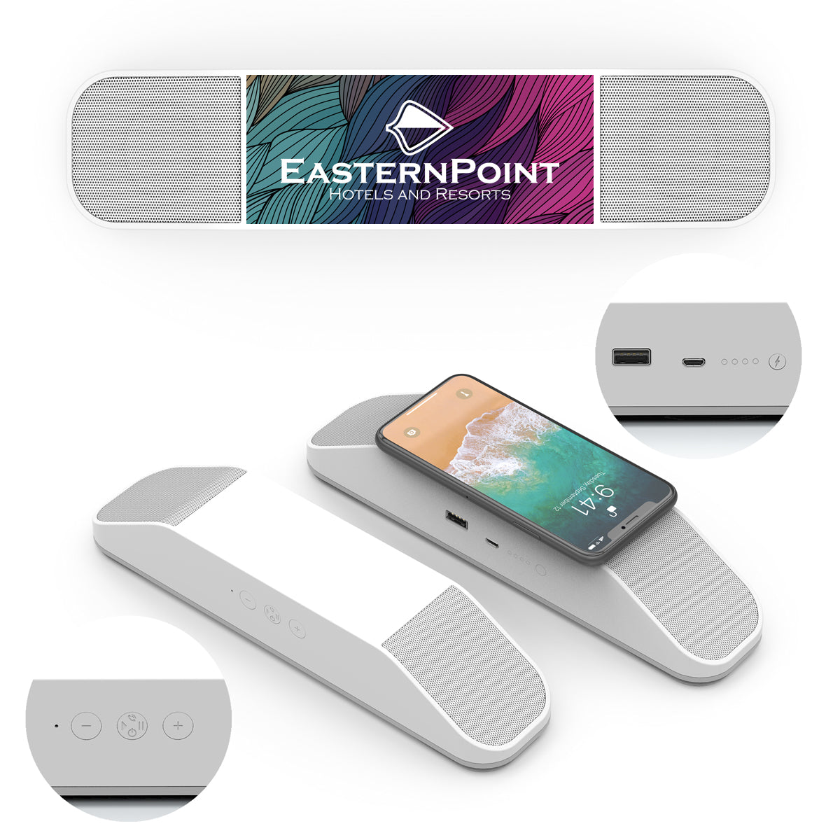 Custom logo Powerstick Forte Speaker & Wireless Charger