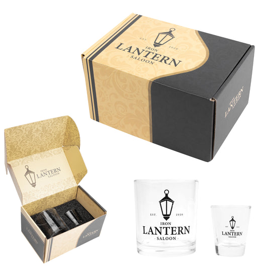 Custom logo Whiskey Duo Gift Set With Custom Box
