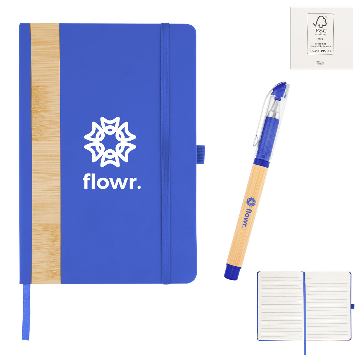 Custom logo Verse Bamboo Journal With Pen