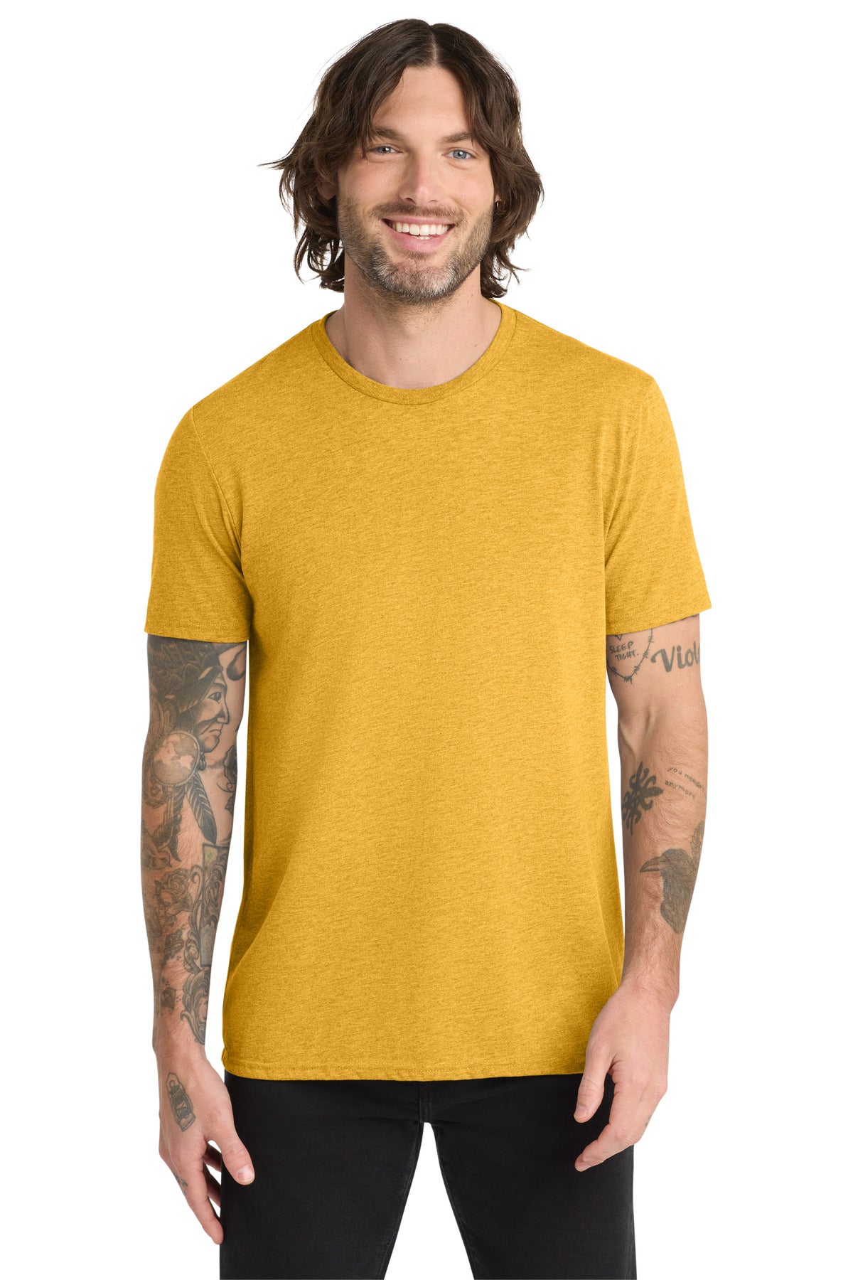 Custom logo Allmade ® Unisex Tri-Blend Tee AL2004 in Suncatcher Gold