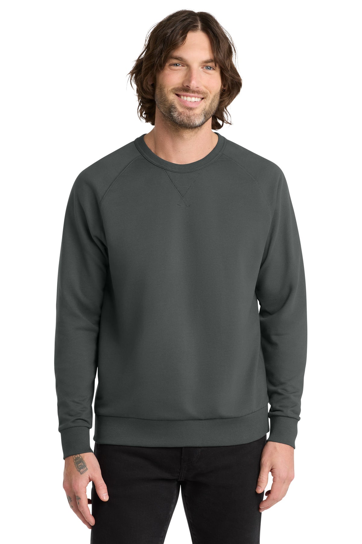 Custom logo Allmade® Unisex Organic French Terry Crewneck Sweatshirt AL4004 in Terrain Grey