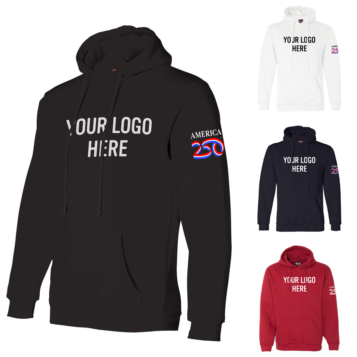 Custom logo America250™ USA Made Pullover Hoodie