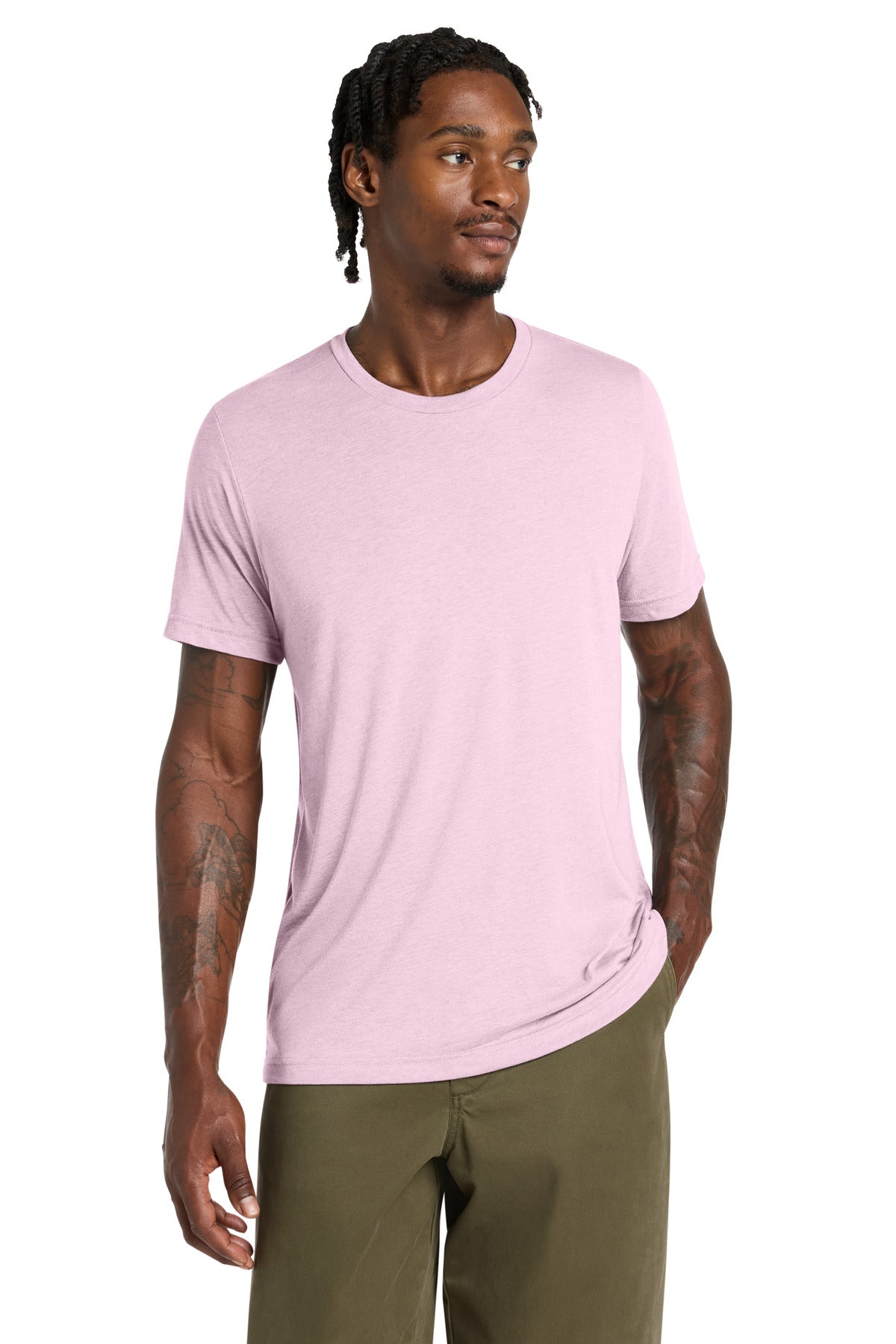 Custom logo BELLA+CANVAS ® Unisex Triblend Short Sleeve Tee. BC3413 in Pink Triblend