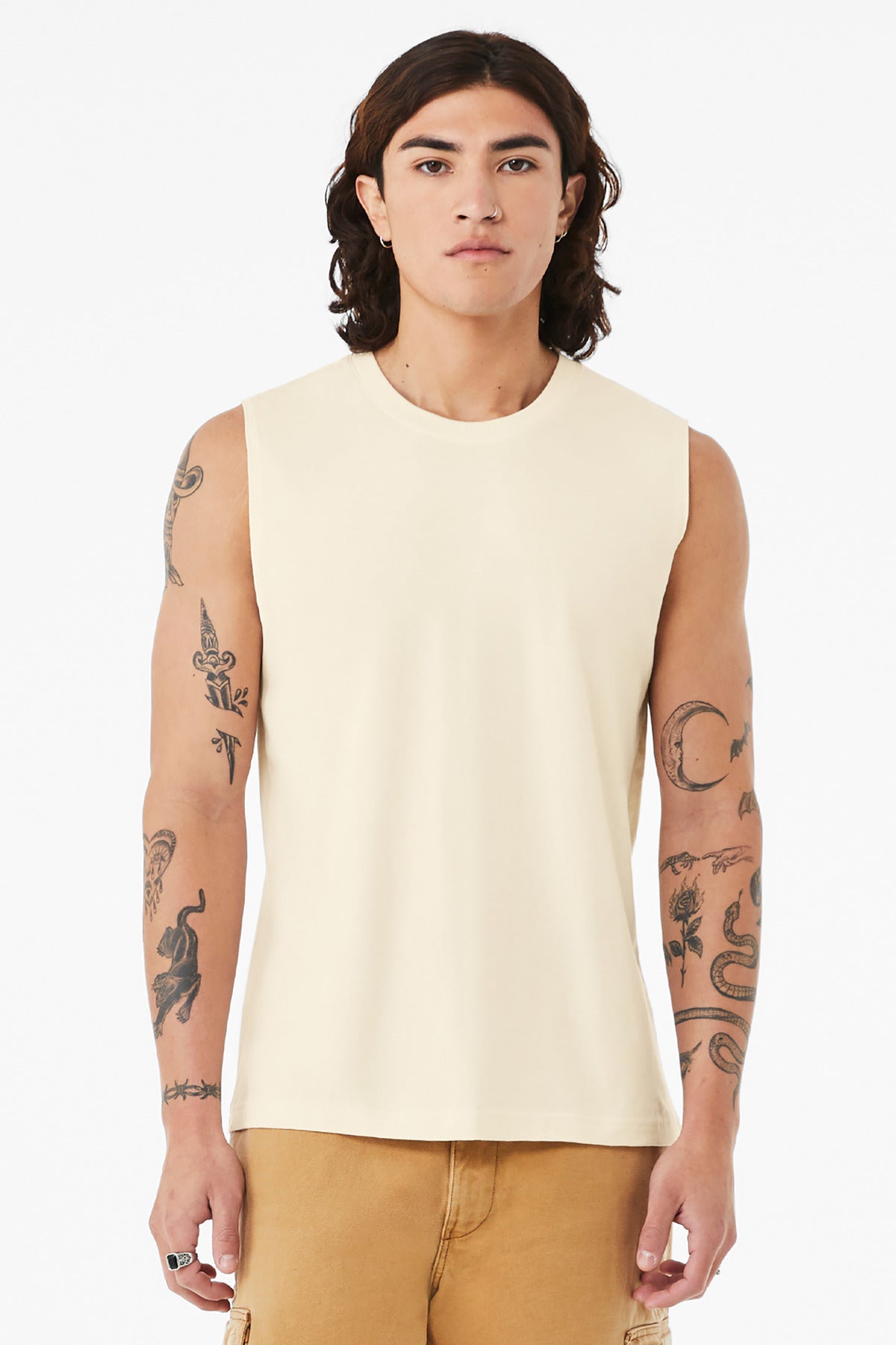 Custom logo BELLA+CANVAS® Unisex Jersey Muscle Tank BC3483 in Natural