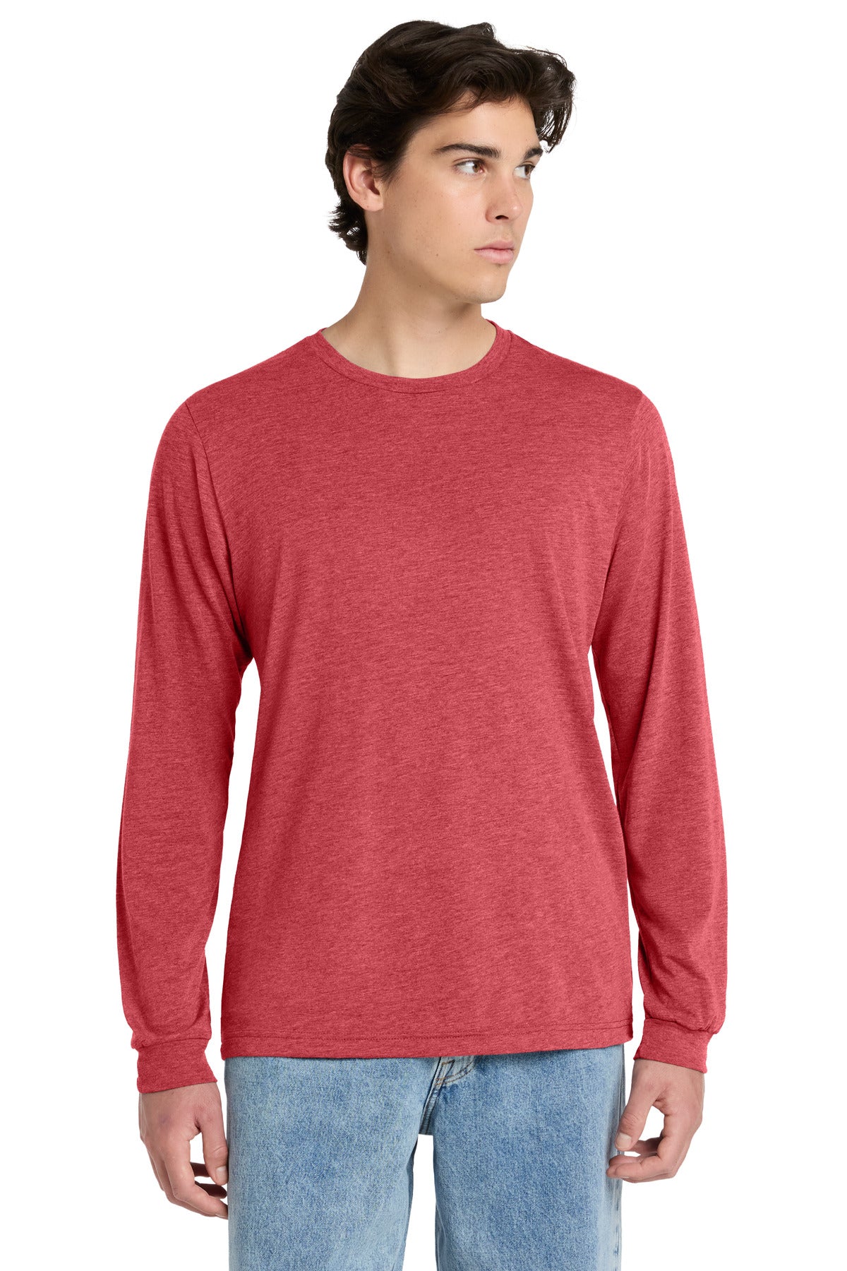 Custom logo BELLA+CANVAS® Unisex Triblend Long Sleeve Tee BC3513 in Red Triblend